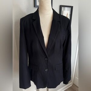 Banana Republic Classic Blue With Fine Pinstriped Blazer